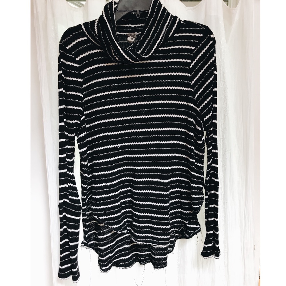 Free People Striped Turtleneck